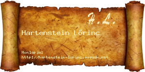Hartenstein Lőrinc névjegykártya