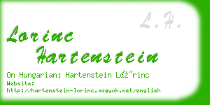 lorinc hartenstein business card